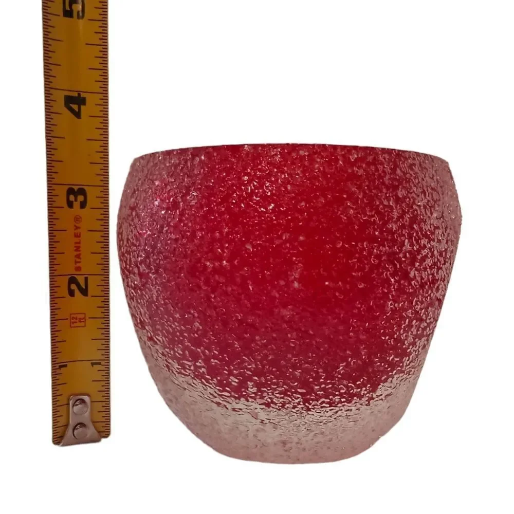 Fifth Ave Crystal‎ Candle Holder Geode Sugar Textured Red Tealight Votive GOTH.